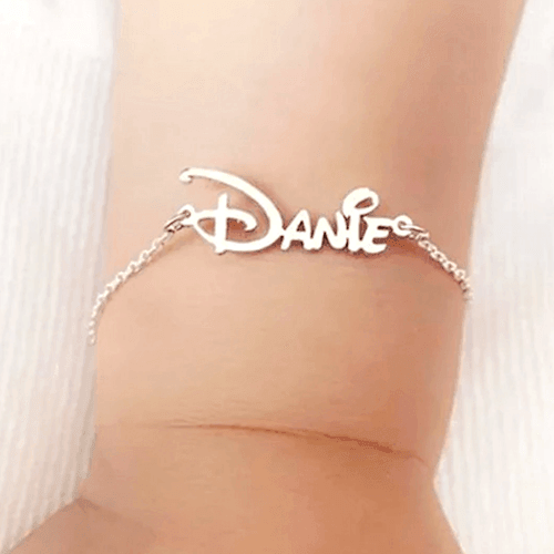 Custom sterling silver kids name jewellery wholesale personalized baby nameplate bracelets bulk 